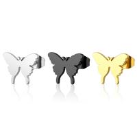 Stainless Steel Stud Earrings, 304 Stainless Steel, Butterfly, Vacuum Ion Plating, fashion jewelry & Unisex, more colors for choice, 8mm, Sold By PC