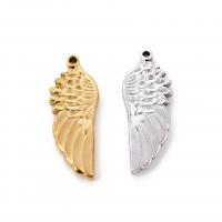 Stainless Steel Pendants, 304 Stainless Steel, Angel Wing, Vacuum Ion Plating, fashion jewelry & DIY, more colors for choice, 11x29mm, 3PCs/Bag, Sold By Bag