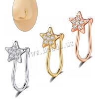 Stainless Steel Nose Piercing Jewelry 304 Stainless Steel Star fashion jewelry & Unisex & with rhinestone Sold By PC