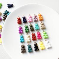 Resin Pendant, Bear, cute & DIY & different size for choice, more colors for choice, 10x15mm, Approx 100PCs/Bag, Sold By Bag
