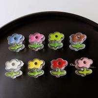 DIY Jewelry Supplies, Resin, Flower, cute, more colors for choice, nickel, lead & cadmium free, 20x22x3mm, Approx 100PCs/Bag, Sold By Bag