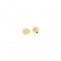 Brass Spacer Beads, irregular, 18K gold plated, DIY, 6.50x5.50x4.50mm, Sold By PC