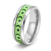 Titanium Čelik Finger Ring, različite veličine za izbor & za čovjeka & epoksi naljepnica & luminated, više boja za izbor, 8mm, Veličina:6-12, Prodano By PC