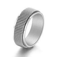 Titanium Steel Finger Ring Vacuum Ion Plating rotatable & for man 8mm US Ring Sold By PC