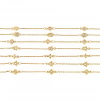 Brass Beading Chains 18K gold plated DIY & micro pave cubic zirconia Sold By m