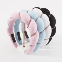 Hair Bands, Cotton, with rhinestone, more colors for choice, 45mm, Sold By PC