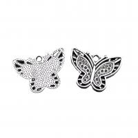 Zinc Alloy Animal Pendants Butterfly antique silver color plated vintage & DIY nickel lead & cadmium free Approx Sold By Bag