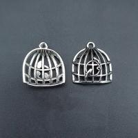 Tibetan Style Pendants, Cage, antique silver color plated, vintage & DIY & hollow, nickel, lead & cadmium free, 19x17mm, Approx 100PCs/Bag, Sold By Bag