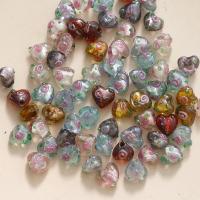 Silver Foil Lampwork Beads, DIY & enamel, more colors for choice, 11x12mm, Sold By PC