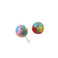 Fashion Glass Beads, printing, DIY, multi-colored, 15x15mm, Sold By PC