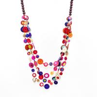 Multi Layer Necklace Coco with Wood fashion jewelry & multilayer & for woman mixed colors Length Approx 31.5 Inch Sold By PC