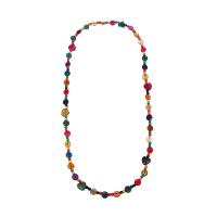 Wood Necklace, Coco, with Wood, fashion jewelry & for woman, multi-colored, Length:Approx 31.5 Inch, Sold By PC