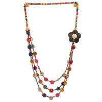 Multi Layer Necklace, Coco, with Wood, fashion jewelry & multilayer & for woman, more colors for choice, Length:Approx 31.5 Inch, Sold By PC