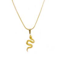Stainless Steel Jewelry Necklace 304 Stainless Steel with 1.97inch extender chain Snake 18K gold plated fashion jewelry & for woman golden Length Approx 17.72 Inch Sold By PC