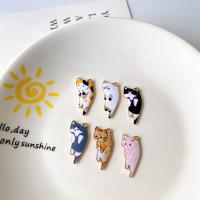 Zinc Alloy Animal Pendants Cat break proof & cute & DIY & enamel nickel lead & cadmium free Approx Sold By Bag