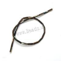 Abalone Shell Beads, Round Tube, DIY, black, 4x13mm, Approx 31PCs/Strand, Sold By Strand