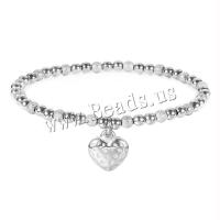Stainless Steel Jewelry Bracelet 304 Stainless Steel Heart plated fashion jewelry 4mm Length Approx 17.3 cm Sold By PC