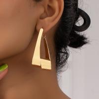 Boucles d'oreilles en alliage de zinc, bijoux de mode, doré, protéger l'environnement, sans nickel, plomb et cadmium, 30x60mm, Vendu par paire