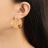 Boucle d'oreille dormeuse en alliage de zinc, bijoux de mode, doré, protéger l'environnement, sans nickel, plomb et cadmium, 30x30mm, Vendu par paire