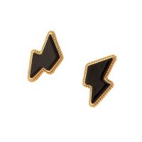 Tibetan Style Stud Earring, with Resin, Lightning Symbol, plated, fashion jewelry, more colors for choice, nickel, lead & cadmium free, 32x20mm, Sold By Pair