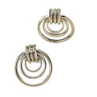 Tibetan Style Drop Earrings, Round, plated, fashion jewelry, more colors for choice, nickel, lead & cadmium free, 50x50mm, Sold By Pair