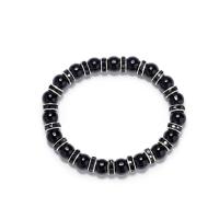 Bracelet en alliage de zinc, avec pierre gemme, Placage, bijoux de mode, plus de couleurs à choisir, protéger l'environnement, sans nickel, plomb et cadmium, 8mm, Longueur:19 cm, Vendu par PC