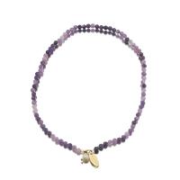 Amethyst Bracelet, with Freshwater Pearl & Brass, 18K gold plated, Double Layer & fashion jewelry & multifunctional & for woman, Length:Approx 14.2 Inch, Sold By PC