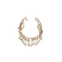 perla d'acquadolce coltivata naturalmente braccialetto da polso, with ottone, nappafiocco, Placcato oro 18K, gioielli di moda & per la donna, 60mm, Venduto da PC