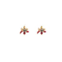 Freshwater Pearl Stud Earring with Brass Lotus 18K gold plated fashion jewelry & for woman 20mm Sold By Pair