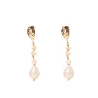 Freshwater Pearl Drop Earring, with Shell Pearl & Brass, 18K gold plated, fashion jewelry & for woman, 60mm, Sold By Pair