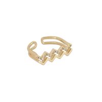 Brass Finger Ring, real gold plated, fashion jewelry & micro pave cubic zirconia & for woman, golden, nickel, lead & cadmium free, Sold By PC