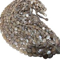 Button Kulturan Slatkovodni Pearl perle, Dugme, Prirodno & možete DIY, multi-boji, Prodano Per 36-38 cm Strand