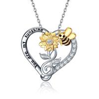 Brass Necklace with 5cm extender chain Heart plated fashion jewelry & micro pave cubic zirconia & for woman & hollow nickel lead & cadmium free Length Approx 45 cm Sold By PC