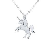 Brass Necklace with 5cm extender chain Unicorn plated fashion jewelry & for woman nickel lead & cadmium free Length Approx 45 cm Sold By PC