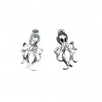 Tibetan Style Animal Pendants, Octopus, antique silver color plated, vintage & DIY, nickel, lead & cadmium free, 16x30mm, Approx 100PCs/Bag, Sold By Bag