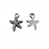Zinc Alloy Star Pendant Starfish antique silver color plated vintage & DIY nickel lead & cadmium free Approx Sold By Bag