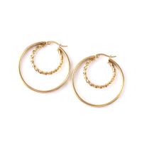 Stainless Steel Lever Back Earring, 304 Stainless Steel, gold color plated, fashion jewelry & for woman, golden, 4x40mm, Sold By Pair