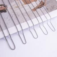 Titanium stål halskæde, poleret, forskellige længde for valg & Unisex & forskellig størrelse for valg, Solgt af Strand