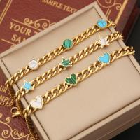 Stainless Steel Jewelry Bracelet 304 Stainless Steel with Natural Stone with 1.97inch extender chain plated fashion jewelry & for woman golden Length Approx 7.09 Inch Sold By PC