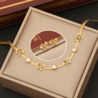 Stainless Steel Jewelry Necklace 304 Stainless Steel with 1.97inch extender chain plated fashion jewelry & for woman golden Length Approx 15.75 Inch Sold By PC