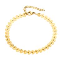 Stainless Steel Anklet 304 Stainless Steel with 1.97inch extender chain Vacuum Ion Plating fashion jewelry & for woman golden Sold Per Approx 8.27 Inch Strand