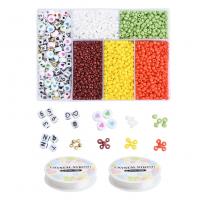 Solid Färg Glas Seed Pärlor, Glass Seed Beads, med Plastlåda, DIY, fler färger för val, 117x85x24mm, Ca 3200PC/Box, Säljs av Box