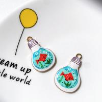 Tibetan Style Pendants, with enamel, Light Bulb, break proof & cute & DIY & different designs for choice, more colors for choice, nickel, lead & cadmium free, 23mm, Approx 100PCs/Bag, Sold By Bag