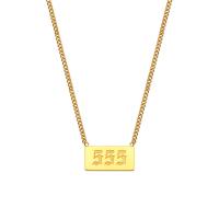 Acier inoxydable 304 collier, avec 2inch chaînes de rallonge, numéro, Plaqué d'or, styles différents pour le choix & pour femme, Longueur:Environ 15.7 pouce, Vendu par PC