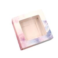 Papel Caja de regalo de embalaje, con plástico PVC, Cuadrado, Impresión, Mini & transparente, más colores para la opción, 80x80x30mm, 60x60x30mm, Vendido por UD