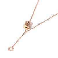 304 Stainless Steel Necklace, with 2inch extender chain, Vacuum Ion Plating, for woman & with rhinestone, more colors for choice, Length:Approx 15.7 Inch, Sold By PC