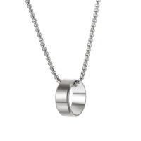 304 Stainless Steel Necklace, fashion jewelry & for man, original color, Length:Approx 23.6 Inch, Sold By PC