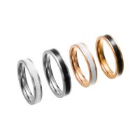 304 Stainless Steel Finger Ring Vacuum Ion Plating Unisex & epoxy gel 4mm US Ring Sold By PC