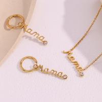 316L Stainless Steel Jewelry Set Alphabet Letter 18K gold plated Mother Day Jewelry & micro pave cubic zirconia & for woman Sold By PC