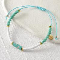 turquoise synthétique bracelet, avec cordon de polyester & cristal & Acier inoxydable 304, bijoux de mode & pour femme, plus de couleurs à choisir, Longueur:Environ 5.1-11 pouce, Vendu par PC